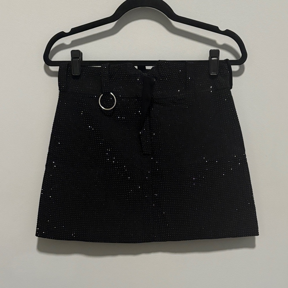 Day G Black Rhinestone Mini Skirt